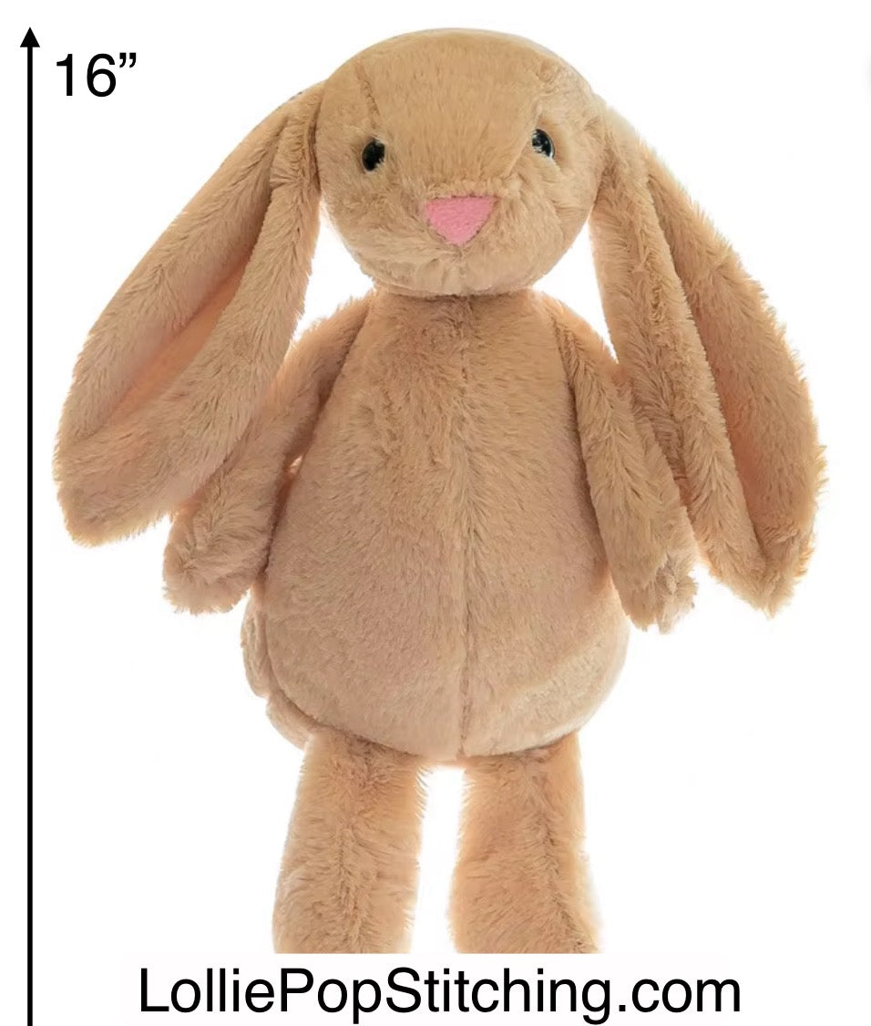 Embroidered Plushy Bunny - Floppy Eared Plush Bunny + Name