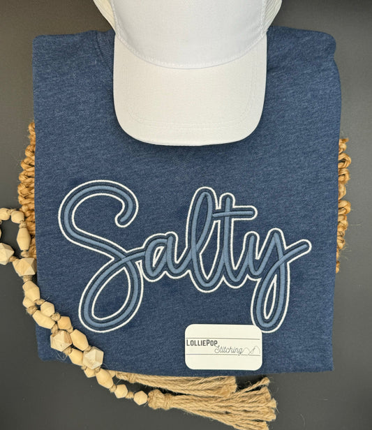 Crewneck Sweatshirt - SALTY 3D Puff Embroidery + Outline