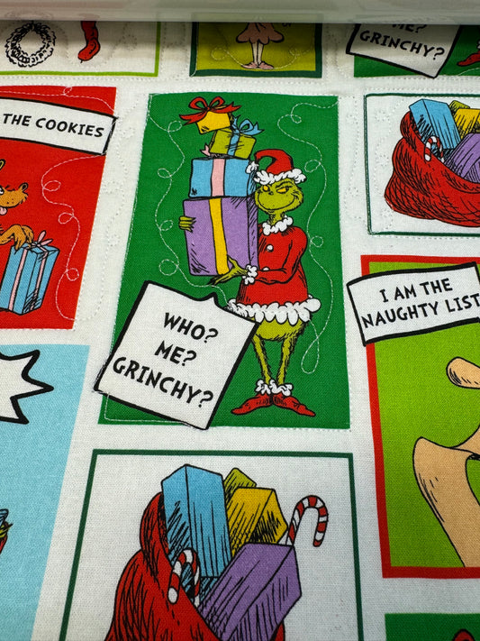 Handmade by Lollie - Christmas/Whoville Quilt with Custom Binding