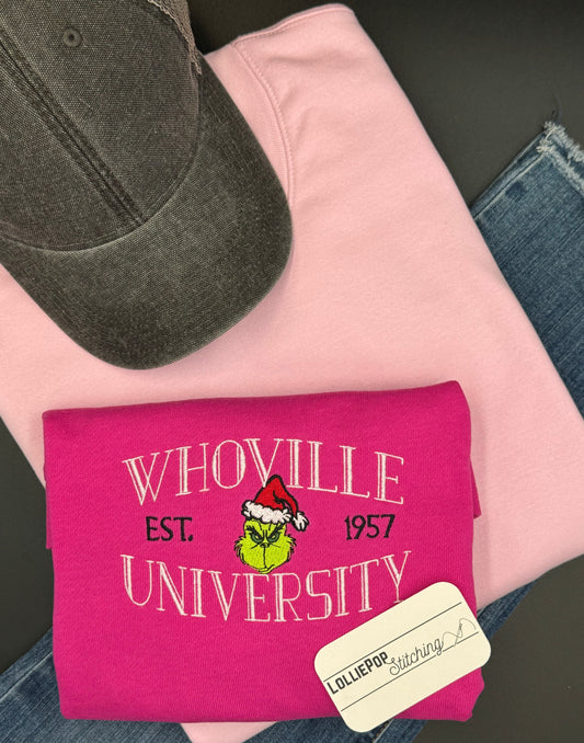 Christmas Crewneck Sweatshirt - Whoville University Design