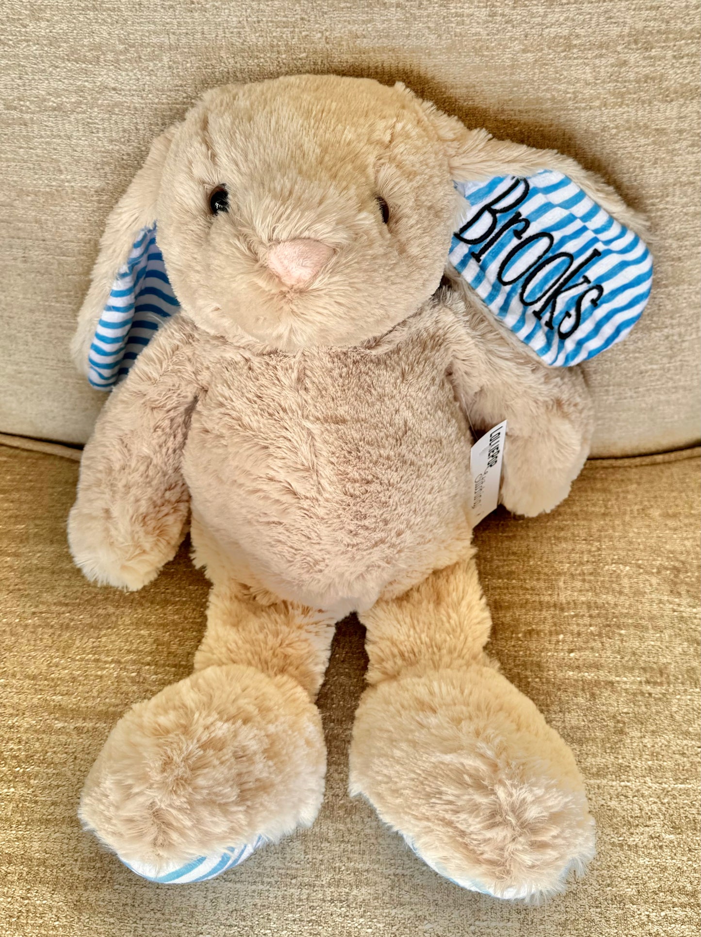 Embroidered Plushy Bunny - Floppy Eared Plush Bunny + Name
