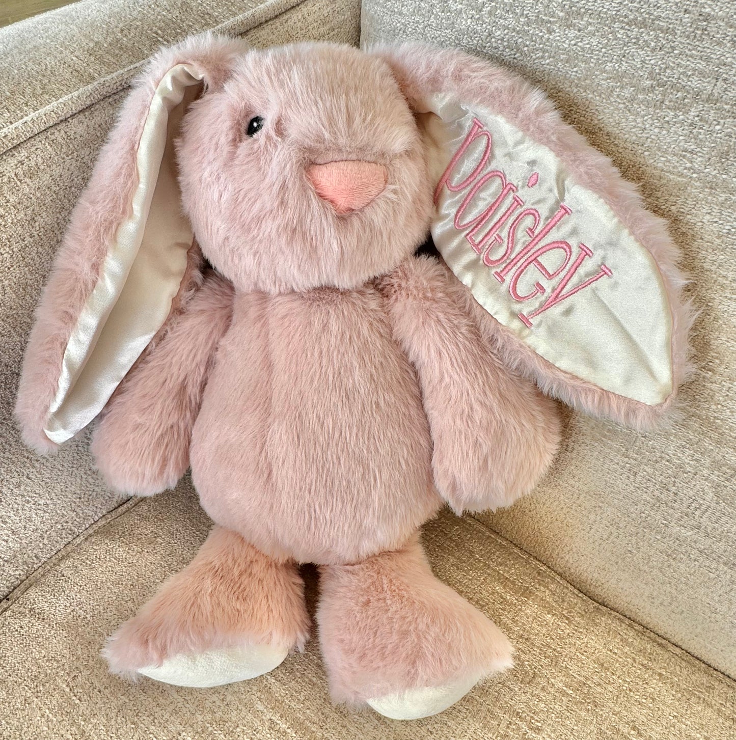 Embroidered Plushy Bunny - Floppy Eared Plush Bunny + Name