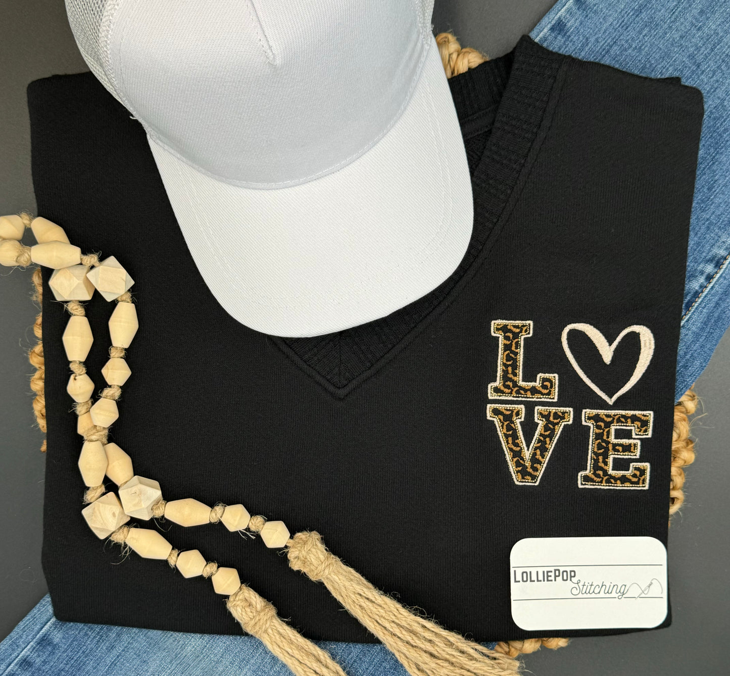 Crewneck Sweatshirt - Love (Leopard) Design