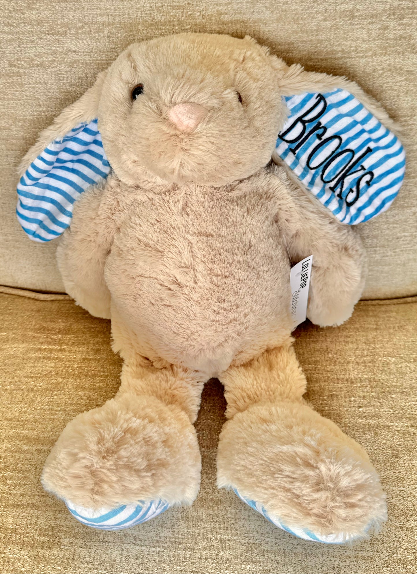 Embroidered Plushy Bunny - Floppy Eared Plush Bunny + Name