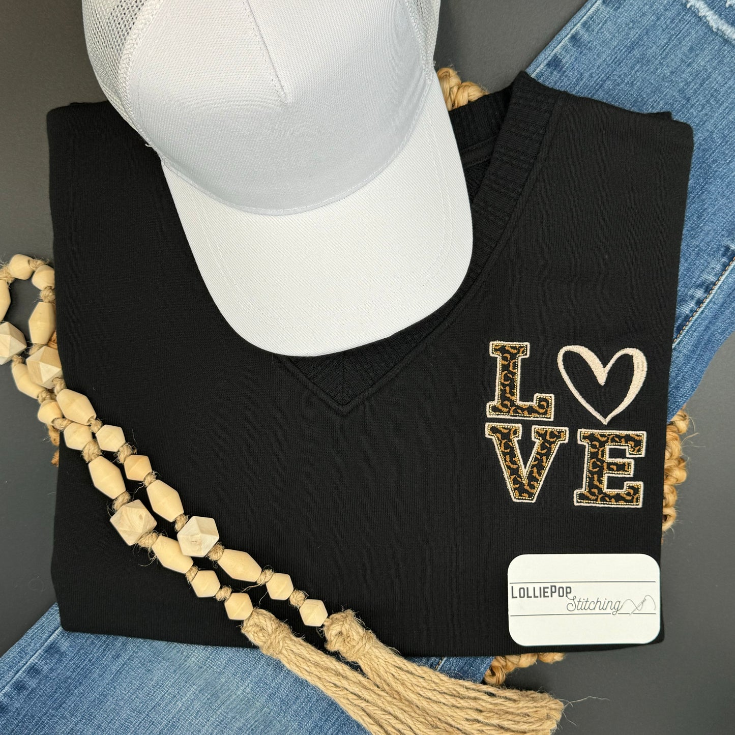 Crewneck Sweatshirt - Love (Leopard) Design