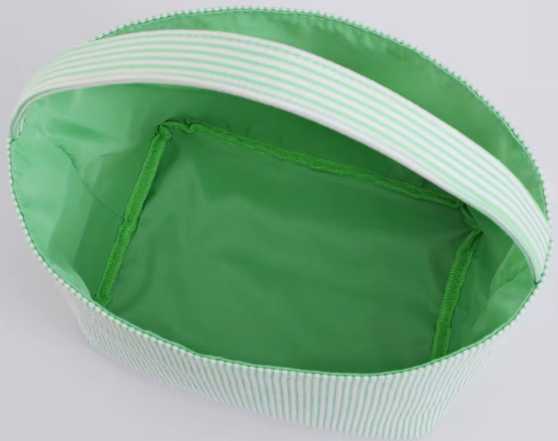 Seersucker Easter Basket - Personalized Embroidery