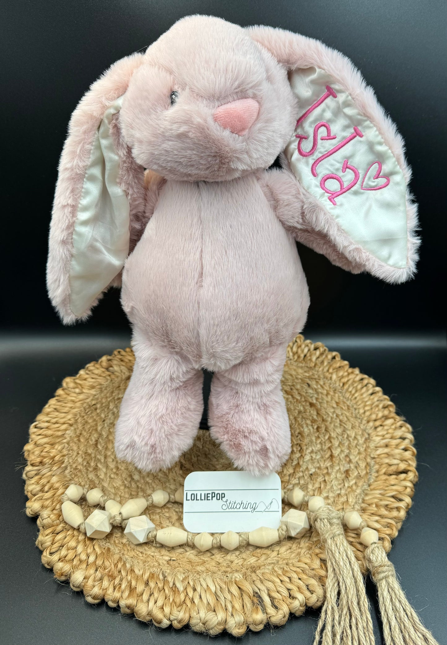 Embroidered Plushy Bunny - Floppy Eared Plush Bunny + Name