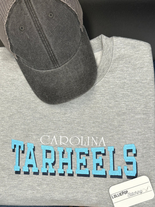 Team Spirit Crewneck Sweatshirt - Carolina Tarheels - Embroidery Design